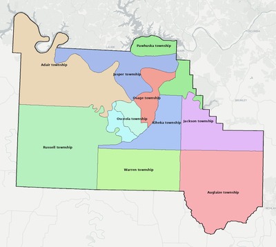 Camden County MO townships and subdivisions map