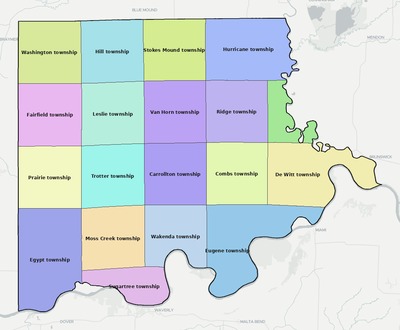 Carroll County MO townships and subdivisions map