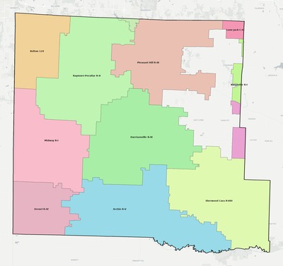Cass County MO school district boundaries map