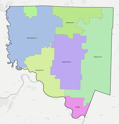 Chariton County MO school district boundaries map