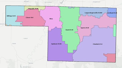 Christian County MO school district boundaries map