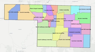 Christian County MO townships and subdivisions map