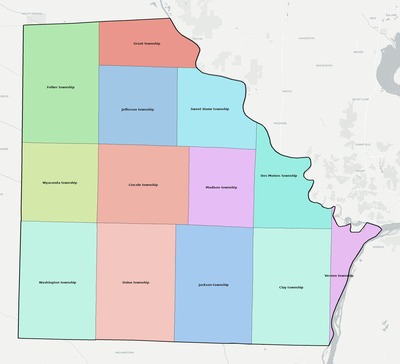 Clark County MO townships and subdivisions map