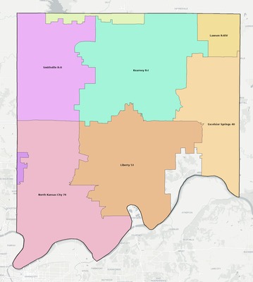 Clay County MO school district boundaries map
