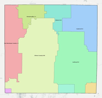 Clinton County MO school district boundaries map