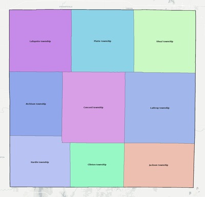Clinton County MO townships and subdivisions map