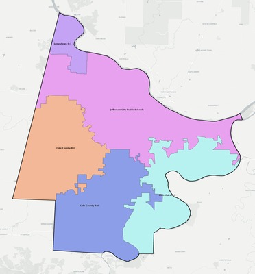 Cole County MO school district boundaries map