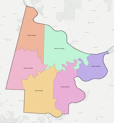 Cole County MO townships and subdivisions map