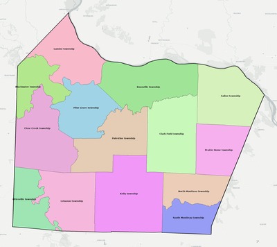 Cooper County MO townships and subdivisions map
