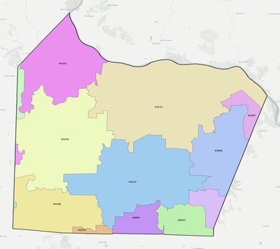 Cooper County MO ZIP code boundaries map
