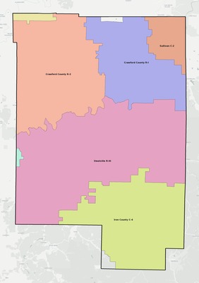 Crawford County MO school district boundaries map