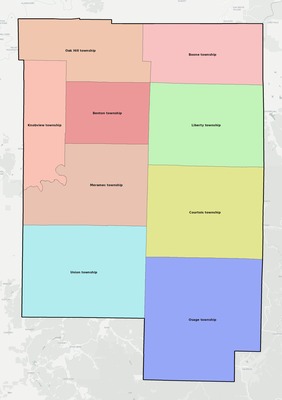 Crawford County MO townships and subdivisions map