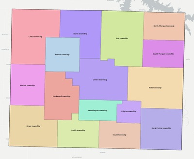 Dade County MO townships and subdivisions map