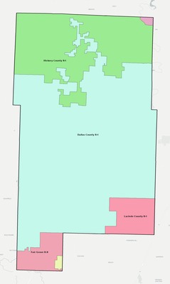 Dallas County MO school district boundaries map
