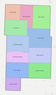 Dallas County MO townships and subdivisions map