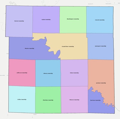 Daviess County MO townships and subdivisions map