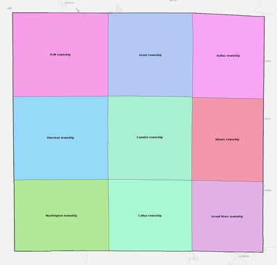 DeKalb County MO townships and subdivisions map
