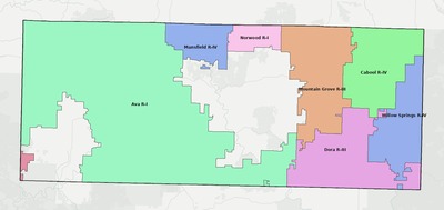 Douglas County MO school district boundaries map