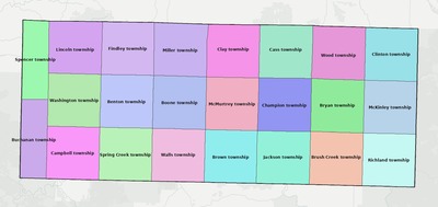 Douglas County MO townships and subdivisions map
