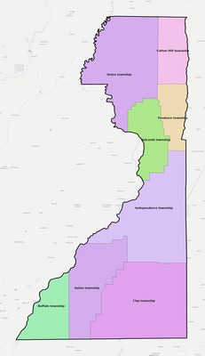 Dunklin County MO townships and subdivisions map