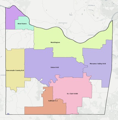 Franklin County MO school district boundaries map