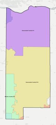Gasconade County MO school district boundaries map