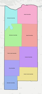 Gasconade County MO townships and subdivisions map