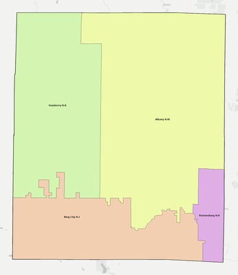 Gentry County MO school district boundaries map