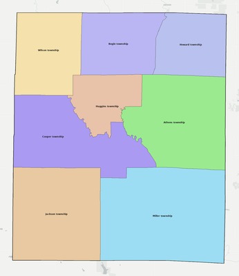 Gentry County MO townships and subdivisions map
