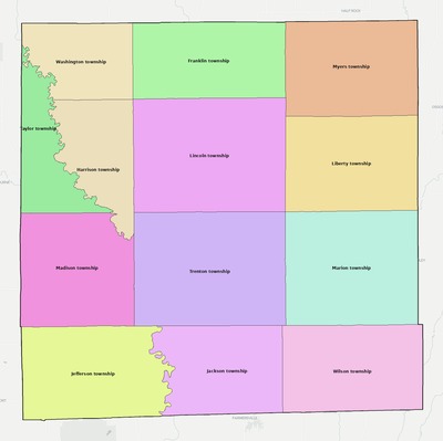 Grundy County MO townships and subdivisions map