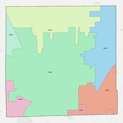 Grundy County MO ZIP code boundaries map