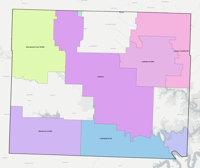 Henry County MO school district boundaries map