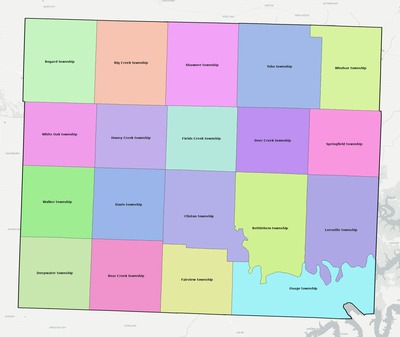 Henry County MO townships and subdivisions map