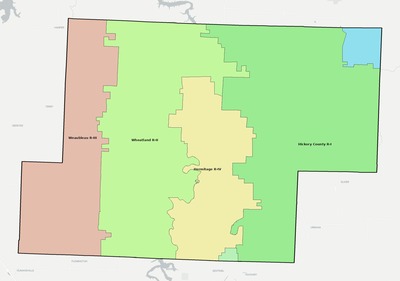 Hickory County MO school district boundaries map