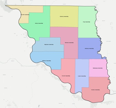Holt County MO townships and subdivisions map