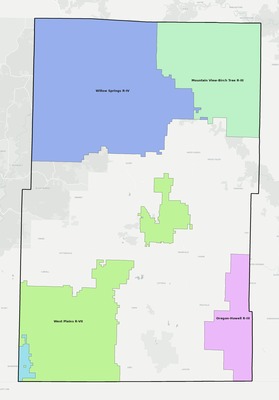 Howell County MO school district boundaries map