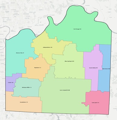 Jackson County MO school district boundaries map