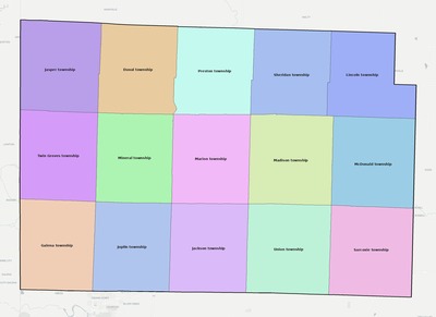 Jasper County MO townships and subdivisions map
