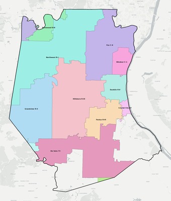 Jefferson County MO school district boundaries map