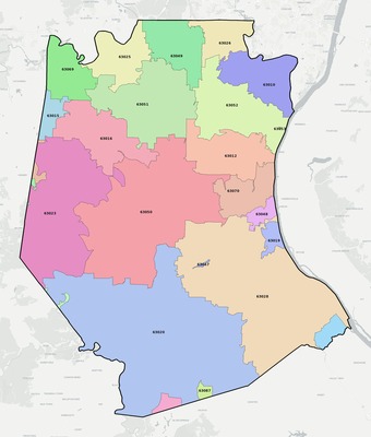 Jefferson County MO ZIP code boundaries map