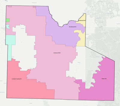 Laclede County MO school district boundaries map