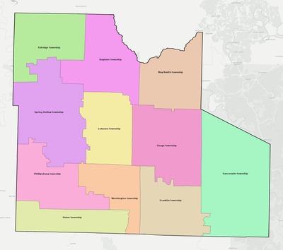 Laclede County MO townships and subdivisions map