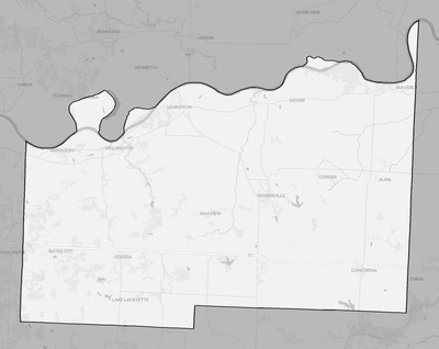 Lafayette County MO county basemap context