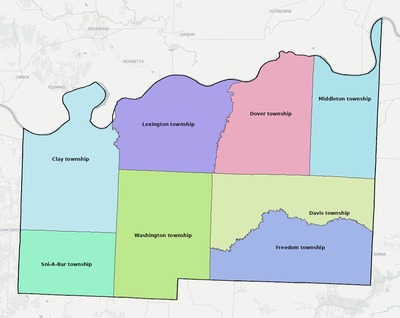 Lafayette County MO townships and subdivisions map