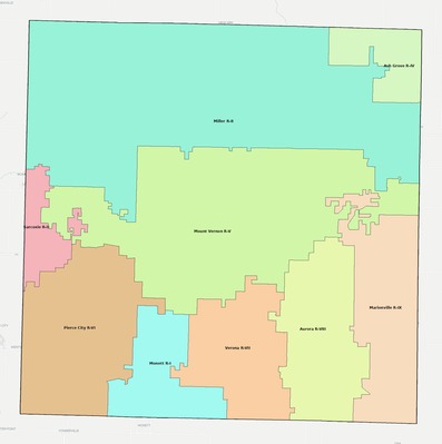 Lawrence County MO school district boundaries map