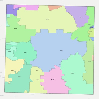 Lawrence County MO ZIP code boundaries map