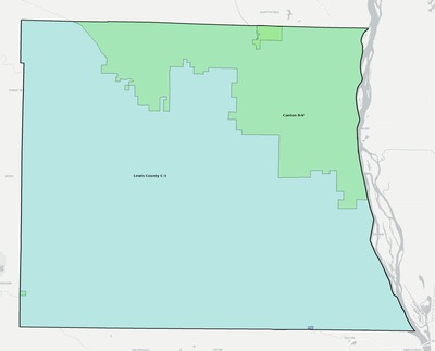 Lewis County MO school district boundaries map