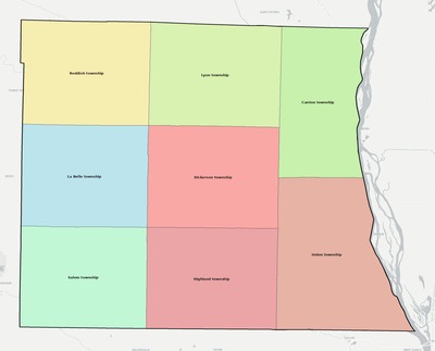 Lewis County MO townships and subdivisions map