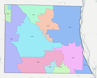 Lewis County MO ZIP code boundaries map