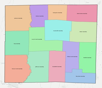 Linn County MO townships and subdivisions map